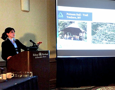 Samantha Robinson of Groundwork Hudson Valley Green Team presents at 2016 New Partners for Smart Growth conference, Portland, Oregon
