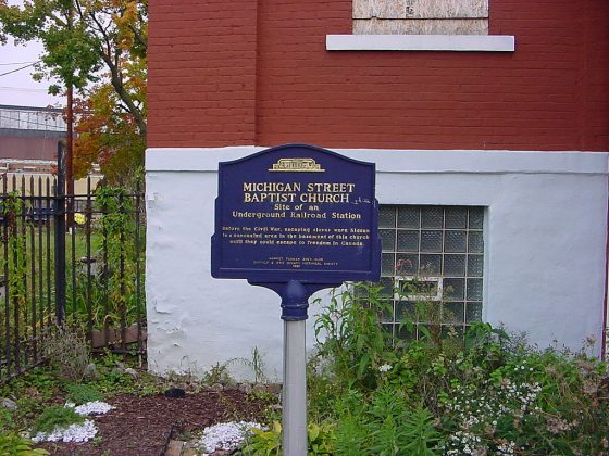 Site marker for the former Michigan Street Baptist Church, Buffalo, NY