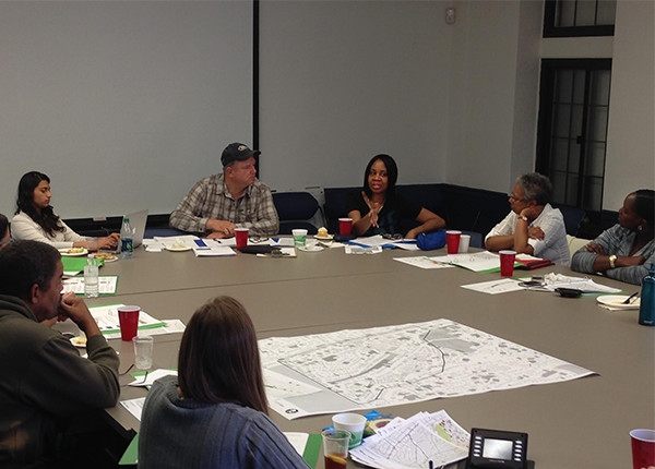 Renee speaking at Putnam Rail Trail charrette