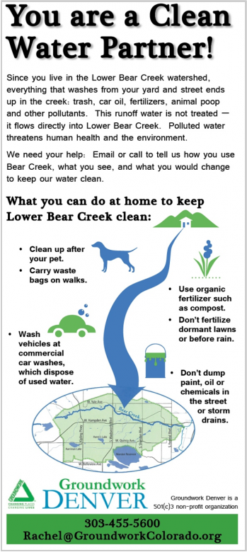 Groundwork Denver Bear Creek Community Engagement poster