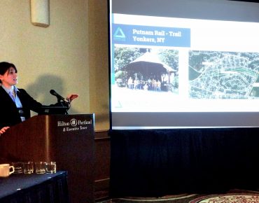 Samantha Robinson of the Groundwork Hudson Valley Green Team presents at the 2016 New Partners for Smart Growth conference in Portland, Oregon