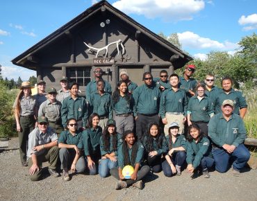 Groundwork USA youth crew at YCC cabin in Yellowstone National Park