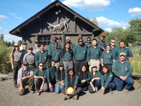 Groundwork USA youth crew at YCC cabin in Yellowstone National Park