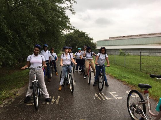 Groundwork Jacksonville summer Green Team bikes the S-Line Trail 