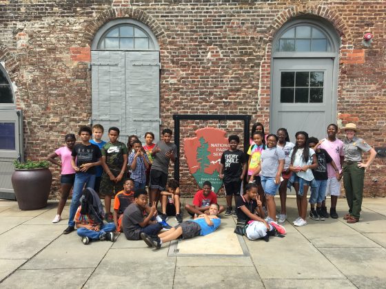 Richmond, VA middle-school students at Tredegar Iron Works