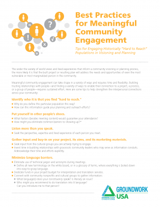 Best Practices for Meaningful Community Engagement Tip Sheet