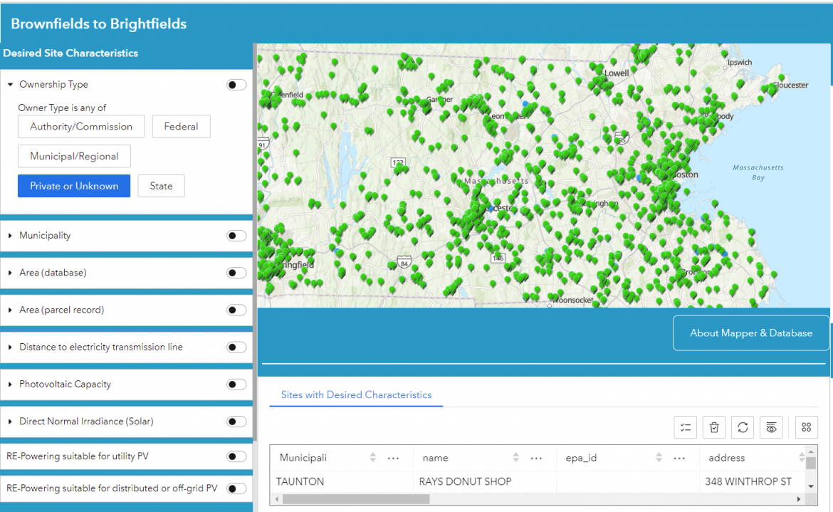 Brownfields to Brightfields Mapper Site 